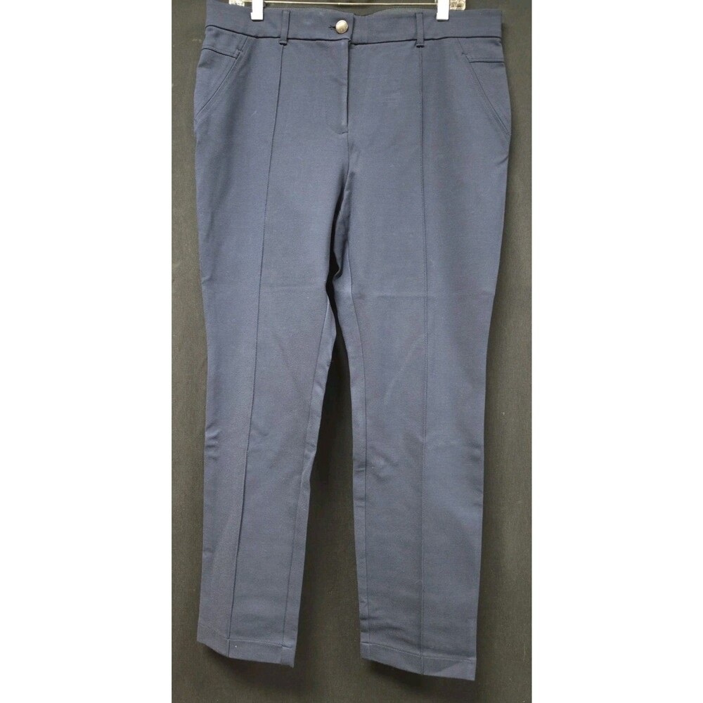 Chico's So Slimming Trouser Pants Size 2.5/ 14/ Large Short Navy Blue Relaxed